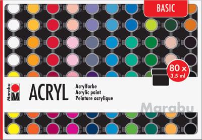 Marabu Acryl Basic Acrylverf 3,5 ml 80 stuk(s)