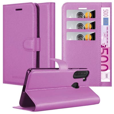 Cadorabo Hoesje geschikt voor Samsung Galaxy A21 in MANGAAN PAARS - Beschermhoes met magnetische sluiting, standfunctie en kaartvakje Book Case Cover Etui