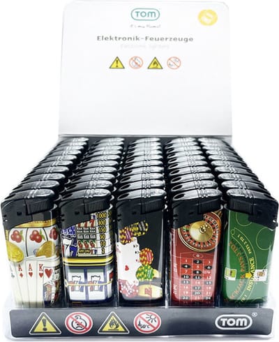 Aanstekers 50 stuks in tray navulbaar- Klik aansteker Unilite - elektronische lighters