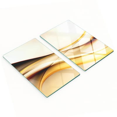 Stijlvolle en duurzame glazen borden met abstracte golfprint, 2x30x52 cm