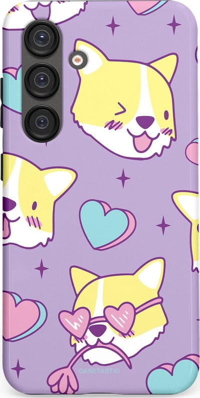 Casetastic Hoesje Geschikt voor Samsung S25 - Stijlvolle Beschermende Duo-layer Case - Liefde is een Corgi
