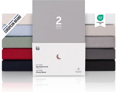 Blumtal Hoeslaken Premium Jersey - 90 x 200 cm - tot 25 cm Matrashoogte - Grijs - 100% Katoen - Set van 2