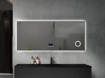 Mawialux LED Badkamerspiegel - Bluetooth - 160x70cm - Mat Zwart - Noël