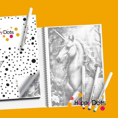 HappyDots DOT Painting Kleurboek Fantasy - 20 stippelschilderijen