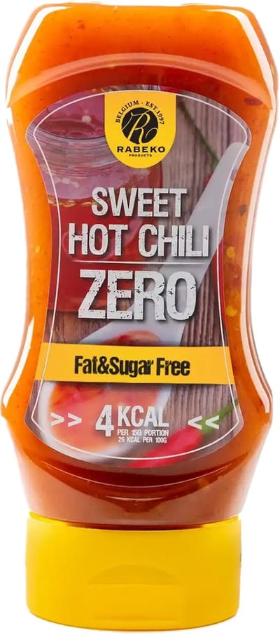 Rabeko Zero Sauce - Sweet Hot Chili, 1 x 350ml - gezond en caloriearm voor salades, frietjes, burgers en meer - zonder suiker, weinig vet en koolhydraten, glutenvrij en lactosevrij