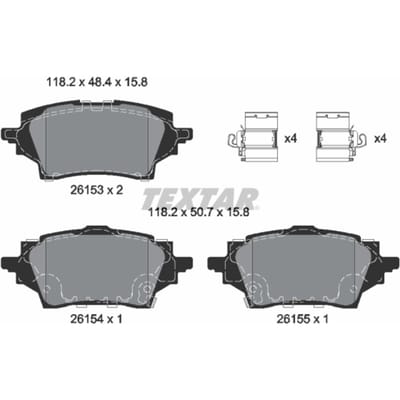 Remblokset TEXTAR 2615301, achter