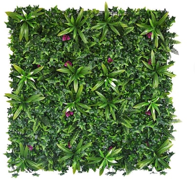 Vente-unique Synthetische groene begroeide muur - Pakket van 3m² - IKAZ L 50 cm x H 50 cm x D 5 cm