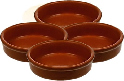 Kleine tapas schalen bruin - set van 16x stuks - Creme brulee bakjes/schaaltjes - dia 7 cm