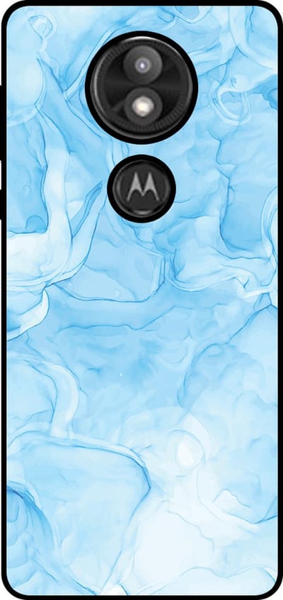 Smartphonica Telefoonhoesje Geschikt voor Motorola Moto E5 Plus met marmer opdruk - TPU backcover case marble design - Lichtblauw geschikt voor Motorola Moto E5 Plus