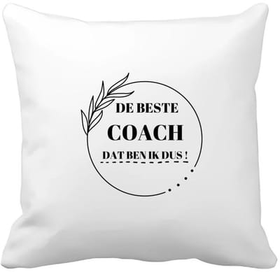 Akyol - de beste coach dat ben ik dus Kussen hoes - Coach - beste coach - liefste coach - afscheids cadeau - verjaardag - cadeau - kado - bedankje - 40 bij 40 cm