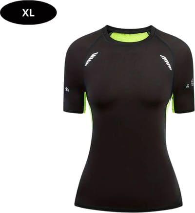 Livano Sportshirt Dames - Sport - Fitness - Compressie Shirt - Corrigerend Hemd - Sportkleding - Vrouwen - Groen - XL