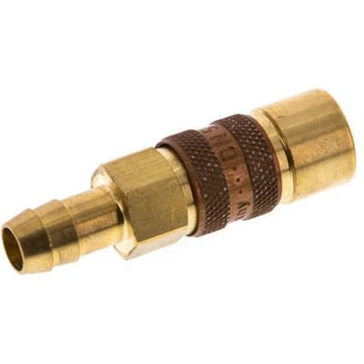 Messing DN 5 Bruin-Coded Luchtkoppeling Snelkoppeling 9 mm Slangpilaar