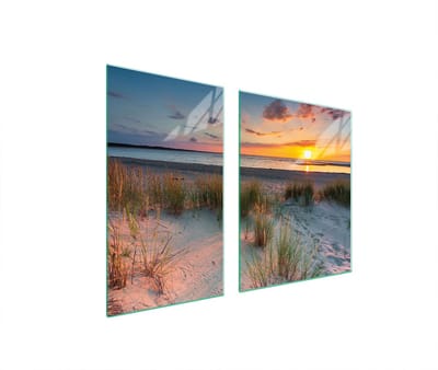 TMK ArtDeko Serie - Glasplaat en Snijplank - 100x52 cm - Strand