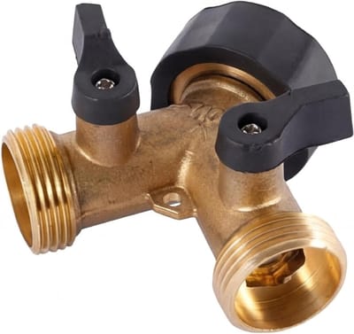 Slangverdeler Messing - Y-stuk Tuinslang - Meerdere Zones Water Geven - Instelbare Stroomregeling - 2 Stuks - Messing
