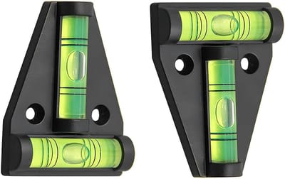 Waterpas T-waterpas, set van 2 stuks, mini-waterpas, magnetisch, bidirectionele kruiswaterpas 58 x 44 mm, waterpas voor camper, caravan, uitlijning van meubels, frame planken, statief