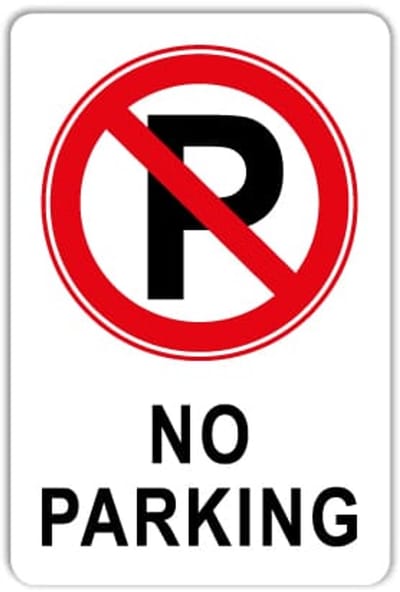 Bord No parking - Weerbestendig Aluminium - 40x60 cm - Bevestiging: Zonder bevestiging (alleen het bord)