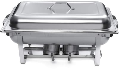 Buffet Server - Warmhoudbak - Gerechten Warm Houden - Drie Bakken - 20 x 13 Inch - Zilverkleurig
