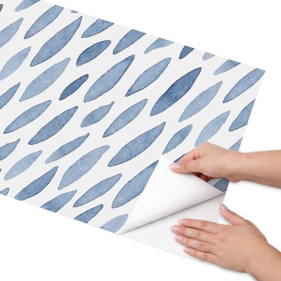 Coloray Meubel Wrap Folie - Blauw Meubelfolie - 50x100 cm - Wrapfolie Keuken Artistieke penseelstreken - Decoratiefolie - Minimalist Meubelfolie - Meubel Wrap Folie - Woonkamer decoratie - Achtergronden en patronen