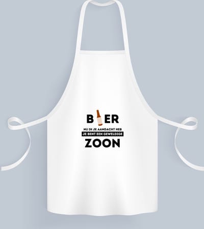 Akyol - bier, nu ik je aandacht heb je bent een geweldige zoon Keukenschort - Zoon - de beste zoon - verjaardagscadeau - verjaardag - cadeau - cadeautje voor zoon - zoon artikelen - kado - geschenk - gift - 82 bij 71 cm