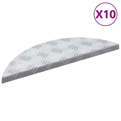 vidaXL - Trapmatten - 10 - st - 60 - x - 18 - x - 2,5 - cm - Zilver - Aluminium