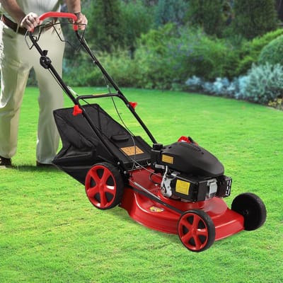 Benzine Grastrimmer - Krachtige Bosmaaier - Gazon Onderhoud - 8-voudige Hoogteverstelling - 51 cm Snijbreedte - Rood