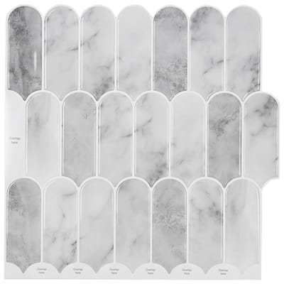 vidaXL - Veer - Tegel - 50 - st - Grijs - Marmer - 30 - x - 30 - cm - Polyurethaan - en - PET