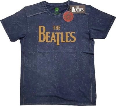 The Beatles - Drop T Logo Heren T-shirt - S - Blauw