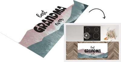Keukenloper - Loper keuken - Spreuken - Quotes Best Grandma Ever - Oma - Moederdag - Pastel - Oma cadeau - 120x60 cm - Keukenloper vinyl
