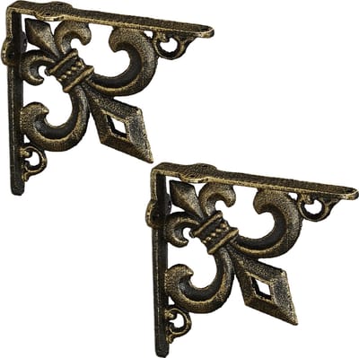 planksteunen gietijzer - set van 2 - antiek - ornamenten - vintage - brons