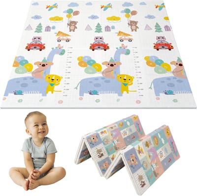 Sweet Sprout Speelmat – Speelkleed - Kinderen – Boxkleed - Babygym - Zachte Kruipmat met dieren – Speelmat foam - Baby - Opvouwbaar - Babyshower - 150x200cm - Inclusief opbergtas