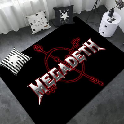 Heavy Metal Rock Roll Muziek Megadeths Deurmat Wasbaar Antislip Woonkamer Bank Stoelen Vloerkleed Keuken Toilet Kleed 40x60cm