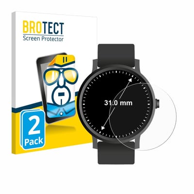 BROTECT - Screenprotector voor Horloges (Rond, ø: 31 mm) - Folie Beschermfolie transparant 2 Stuks