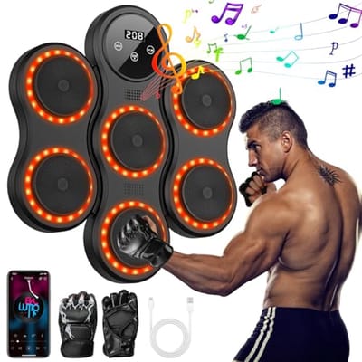 Muziekboksmachine met Bluetooth en Bokshandschoenen – 9 Snelheidsmodi voor Volwassenen en Kinderen