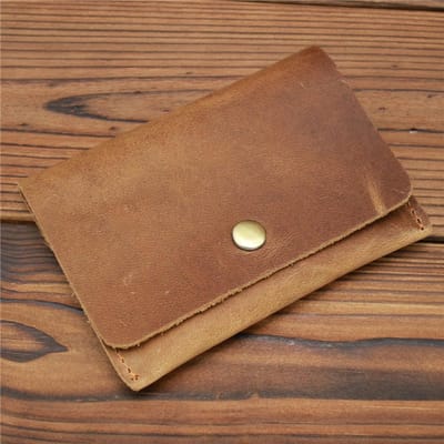 Porte-cartes portefeuille homme simple rétro décontracté porte-cartes marron
