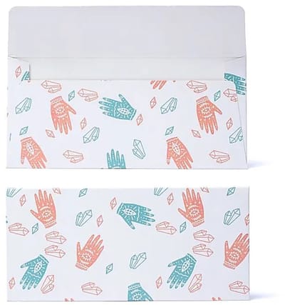 Cadeaukaart-envelop Divine Hand & Gems --pakket van 10 stuks - 19x9cm - 19x9cm