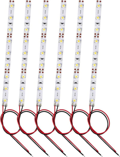HUAZIZ Led-modelbouw 6 stuks 6 leds warm wit 15 cm met kabel 15 cm 12-18 V voor huizen modellen speelgoed bouw