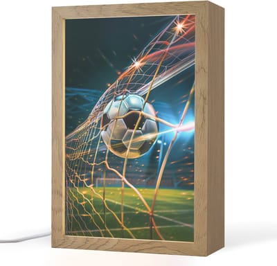Nachtlampje 20x30 cm - Kinder lampje - Voetbal - Goal - Sport - Jongens - Tafellamp kinderkamer - Slaapkamer lamp - Bedlamp kinderen - Kinderlampje stopcontact - Wandlamp babykamer - Nachtlampjes