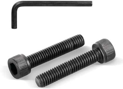 Set van 50 cilinderschroeven M6 × 30 met inbussleutel, ronde kop, zwart gecoat, vol draad, DIN 912, geschikt voor metaal en hout