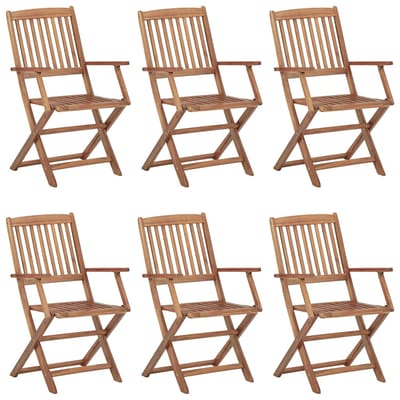 vidaXL - Klapstoelen - 6 - stuks - van - massief - acaciahout