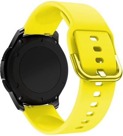 By Qubix - Geschikt voor Garmin bandje - Geschikt voor Garmin Vivoactive 4 / 4L - Siliconen sportband - Geel - Smartwatch bandje 22mm