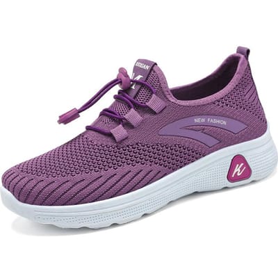 Damesschoenen Nieuwe Vliegende Geweven Damesschoenen Casual Veterschoenen Wandelschoenen Zachte Zool Comfortabele Mama Schoenen 40 blue