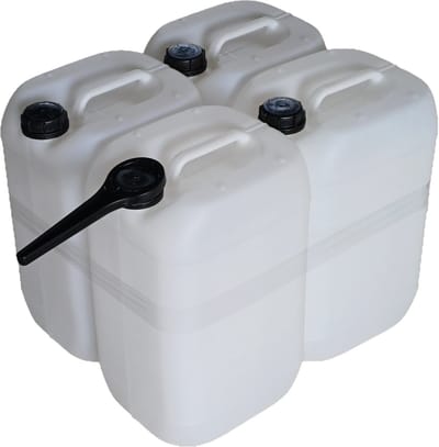 4 x 25 liter - Jerrycan - 100 liter Jerrycans - slotdop - dopsleutel - gereedschap
