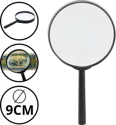 Vergrootglas - Professioneel - Insectenloep - 210 x 90mm met 8 x Vergroting - Loep - Leesloep - Zwart - 90mm
