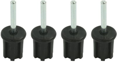 ProPlus Tentstokdop - boventop met pin - Ø 21 mm - set van 4 stuks - zwart/zilver