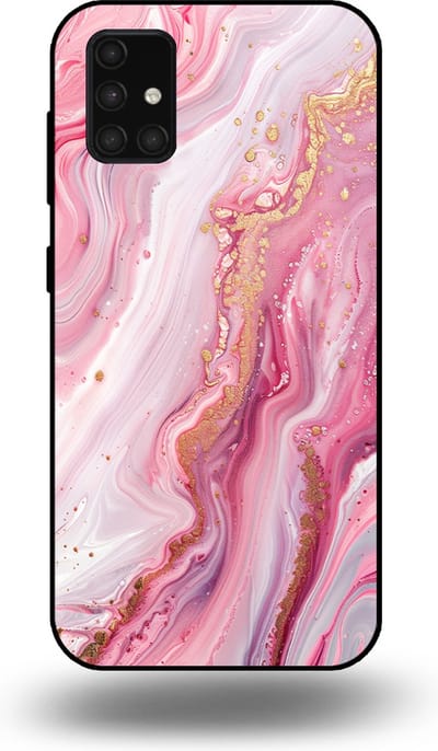 Smartphonica Telefoonhoesje geschikt voor Samsung Galaxy A71 4G met marmer opdruk - TPU backcover case marble design - Roze geschikt voor Samsung Galaxy A71 4G