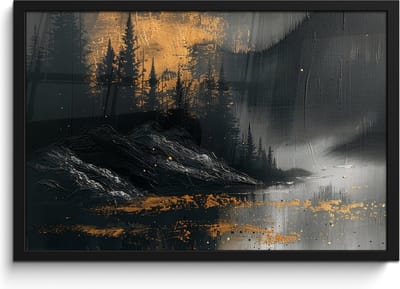 Poster in lijst - Fotolijst 60x40 cm - Posters - Natuur - Abstract - Landschap - Modern - Posterlijst zwart - Decoratie - Wanddecoratie woonkamer - Muurdecoratie slaapkamer