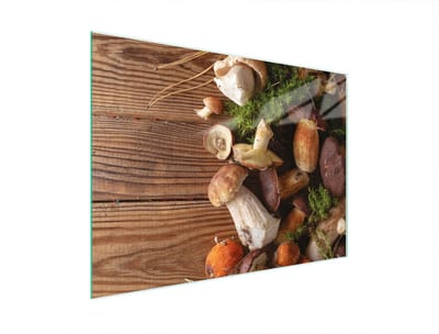 TMK ArtDeko 30x22 Serie - Snijplank van Glas - 30x22 cm - Grzyby Motief - Antislip Noppen
