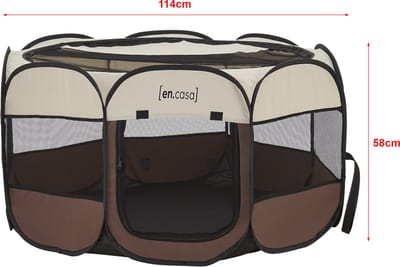 Pop-up bench Telford 58x114x114 cm voor dieren bruin en creme
