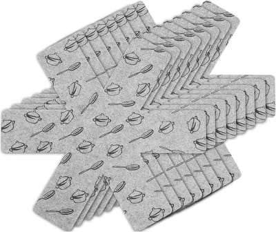 Set van 8 Pan Guards in 3 Maten (38/35.5/26CM) - Beschermers voor Stapelbare Kookpannen, Keuken Organizer, Grijs Design