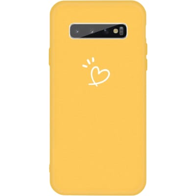 Mocaa Samsung Galaxy S10 Plus Love Heart Case Geel